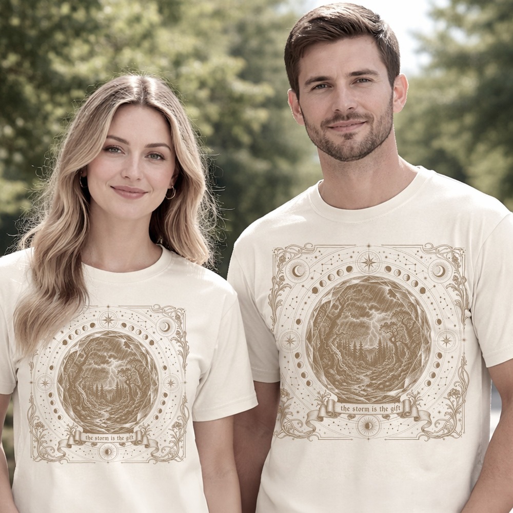 The Storm Is the Gift Crystal Sphere Moon Phase Tee